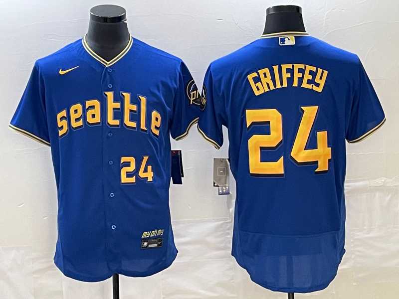 Men's Seattle Mariners #24 Ken Griffey Number Blue 2023 City Connect Flex Base Stitched Jerseys,We sell and wholesale Men's Seattle Mariners #24 Ken Griffey Number Blue 2023 City Connect Flex Base Stitched Jerseys on line form chian!